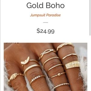Jumpsuit paradise gold boho ring set. Brand new.